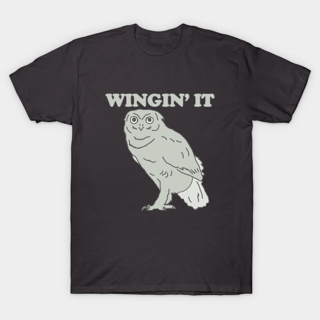 Owl - Winging It T-Shirt by karutees